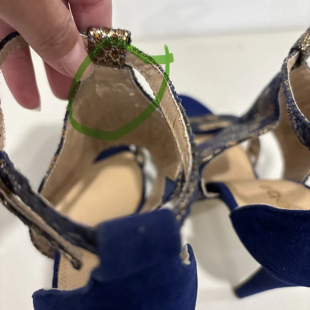 Bebe | Cobalt Blue Metallic Strappy Stiletto Heels Size 9 Y2K Night Out